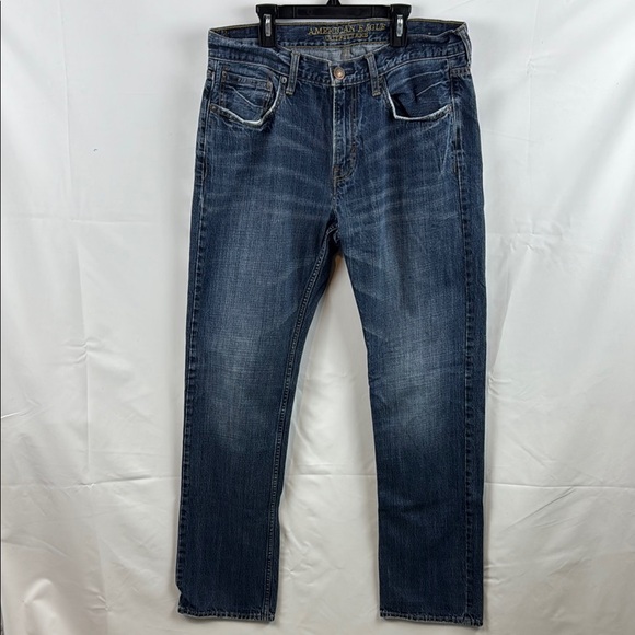 American Eagle Original Straight Men's Blue Jeans Size 32 - Picture 2 of 12